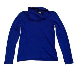 Vintage Royal Blue 100% Virgin Wool Turtleneck Sweater Woolmark Company Size S